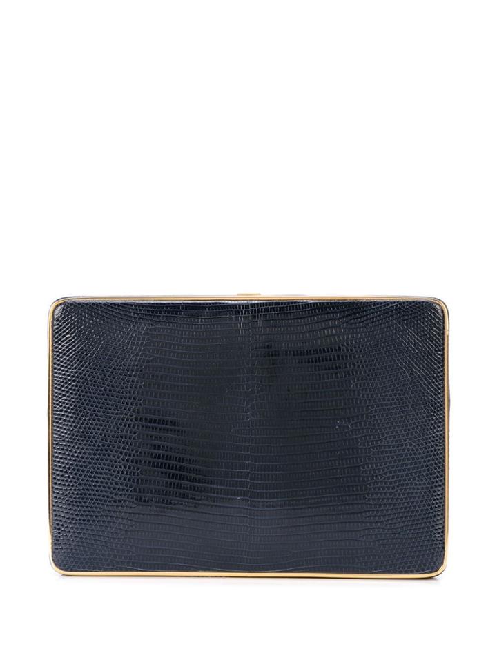 Hunting Season Textured Leather Clutch - Blue