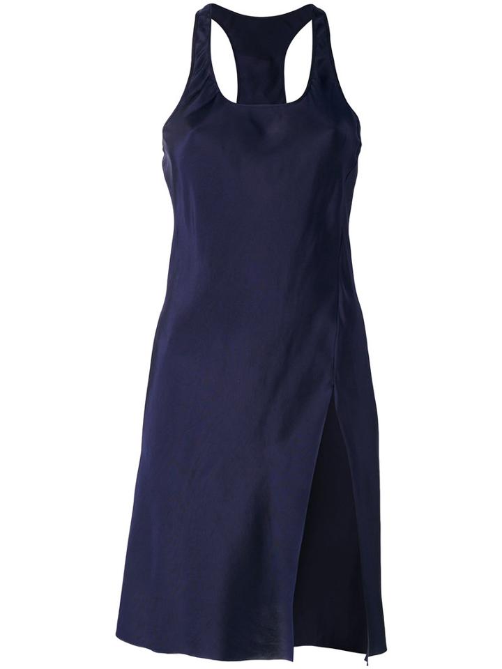 Uma Wang - Side Slit Top - Women - Cupro/viscose - S, Blue, Cupro/viscose