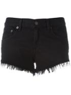 Rag & Bone /jean Frayed Denim Shorts, Women's, Size: 24, Black, Cotton/tencel