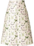 Red Valentino Insect Jacquard A-line Skirt - Nude & Neutrals