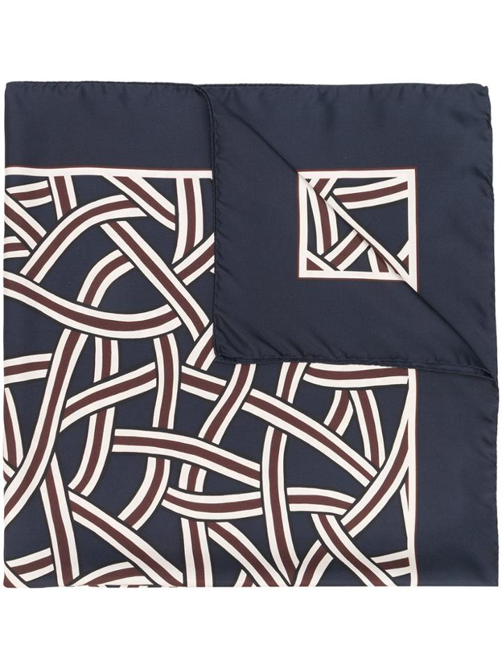's Max Mara Printed Senape Scarf - Blue