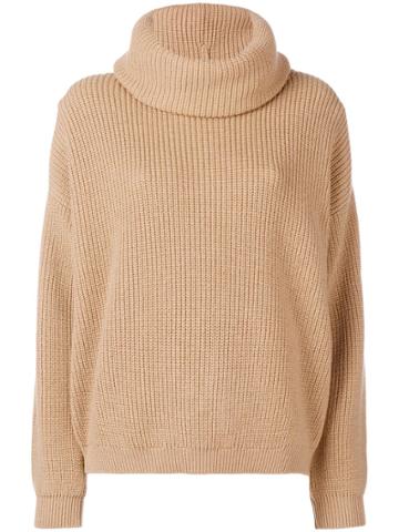 Opportuno Kora Turtleneck Ribbed Sweater - Nude & Neutrals