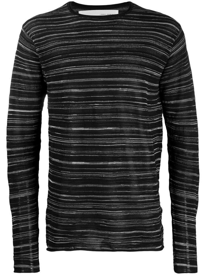 Isabel Benenato Striped Sweater - Black