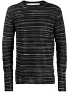 Isabel Benenato Striped Sweater - Black