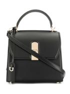 Salvatore Ferragamo Logo Plaque Shoulder Bag - Black