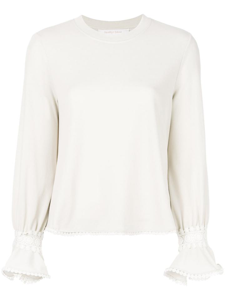 See By Chloé Embroidered Flared Blouse - White