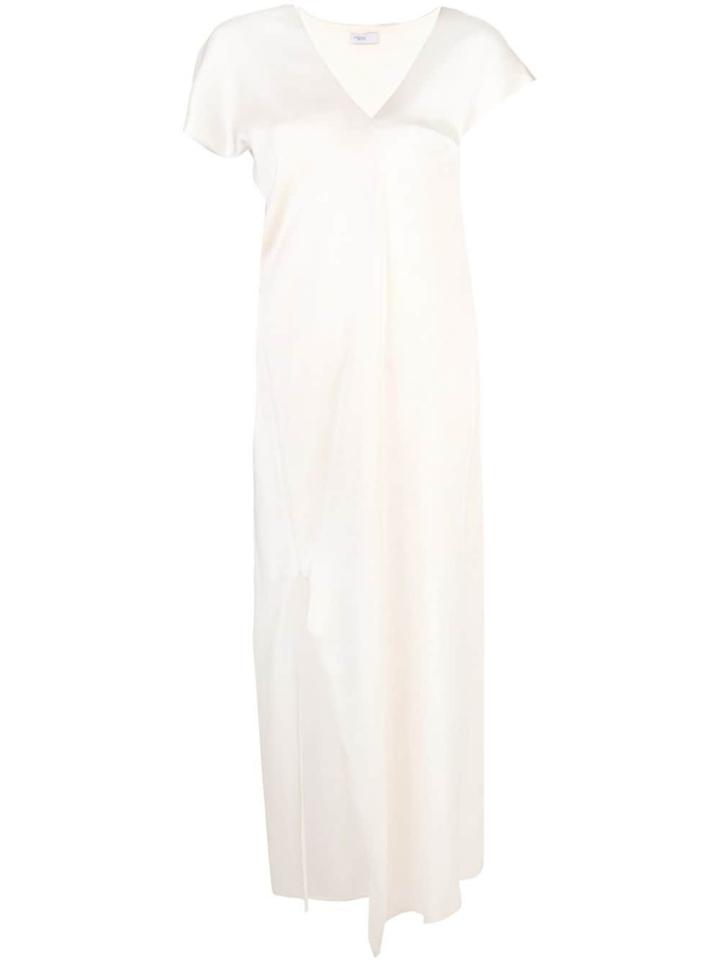 Rosetta Getty Long Drape Slit Dress - White