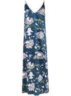Adam Lippes Charmeuse V-neck Cami Dress, Women's, Size: 4, Blue, Silk