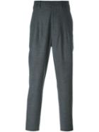 Giorgio Armani Flap Pocket Trousers, Men's, Size: 48, Grey, Polyester/viscose/spandex/elastane/cupro