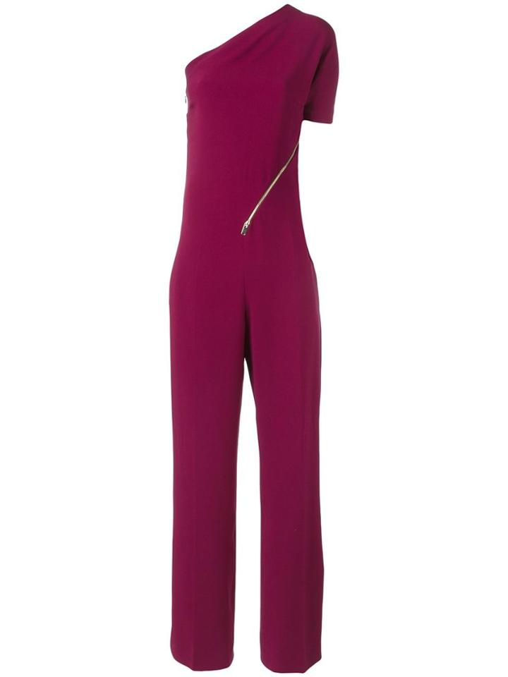 Stella Mccartney 'elisa' Cady One-shoulder Jumpsuit - Pink & Purple