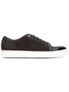 Lanvin Toe Cap Sneakers, Men's, Size: 9, Black, Patent Leather/suede/rubber/nappa Leather