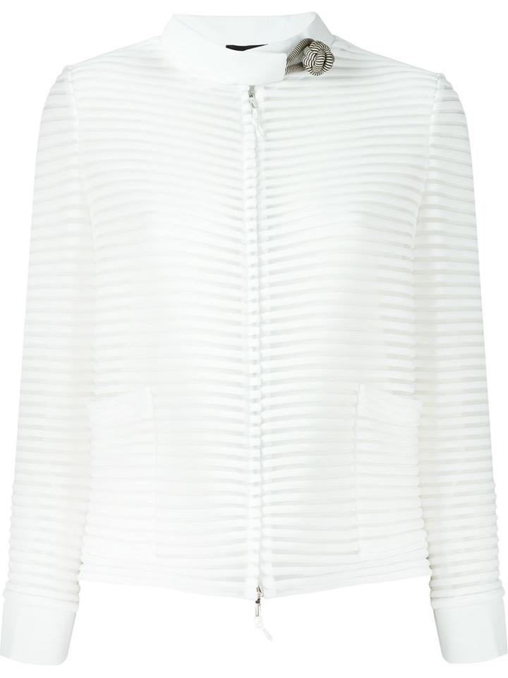 Giorgio Armani Striped Zipped Jacket