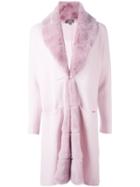 N.peal Cashmere 'milano' Cardi-coat, Women's, Size: Medium, Pink/purple, Rabbit Fur/cashmere
