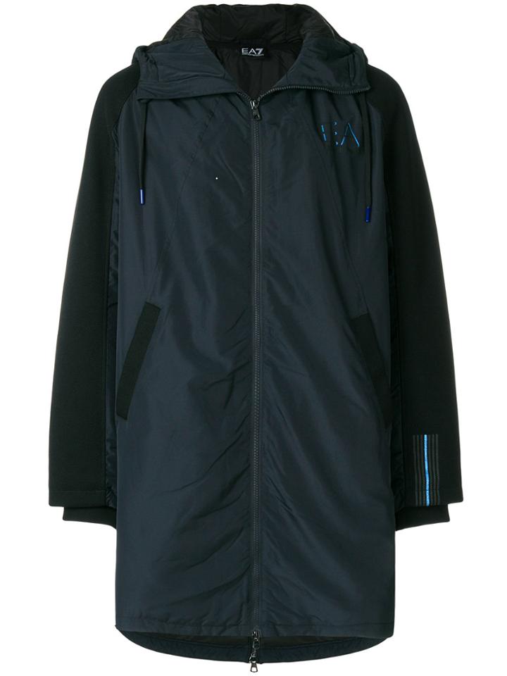 Emporio Armani Contrast Sleeve Parka - Blue