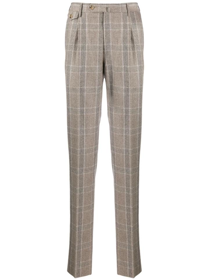 Pt01 The Draper Plaid Trousers - Neutrals
