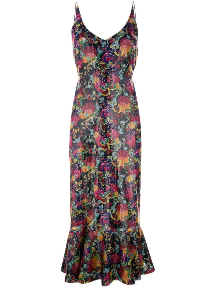 Saloni Floral Prnted Midi Dress - Multicolour