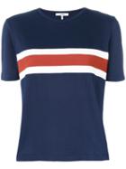 Ganni - Striped Detail T-shirt - Women - Polyester/spandex/elastane - 40, Blue, Polyester/spandex/elastane