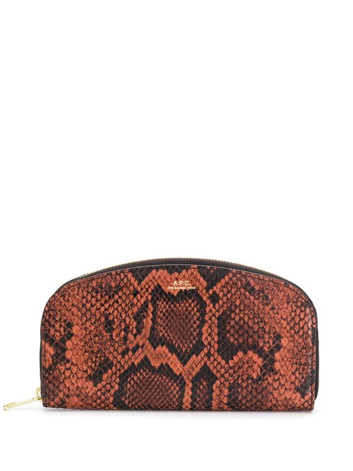A.p.c. Snake Effect Wallet - Brown