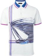 Etro Nautical Print Contrast Collar Polo Shirt