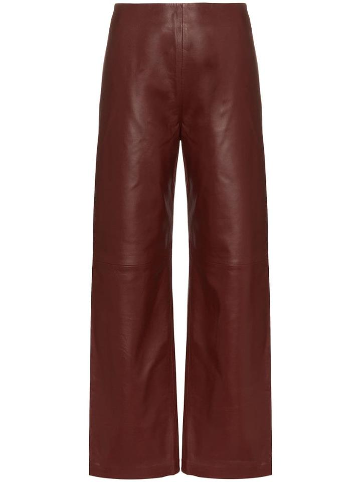 Jacquemus Straight Leg High-waisted Leather Trousers - Red