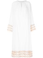 Tu Es Mon Trésor Hexagram Flared Maxi Dress - White