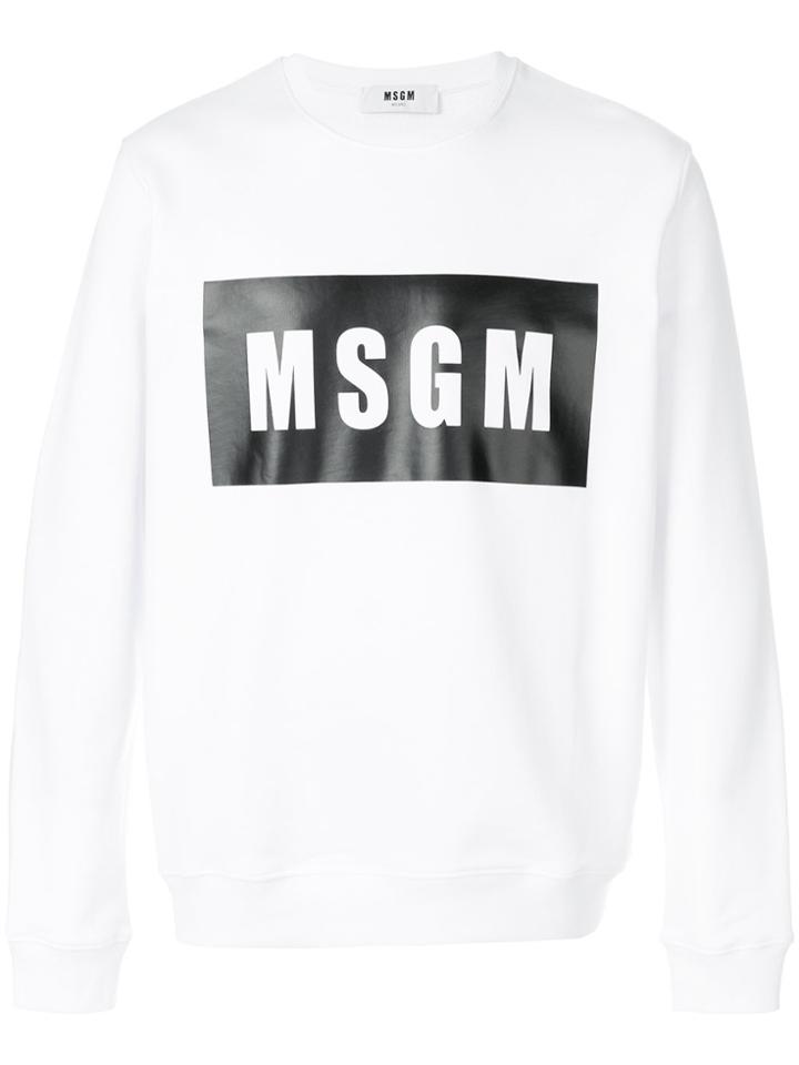 Msgm Logo-print Sweatshirt - White