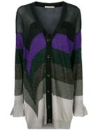 Marco De Vincenzo Striped Long Cardigan - Black