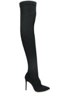 Gianvito Rossi Textured Over The Knee Boots - Black