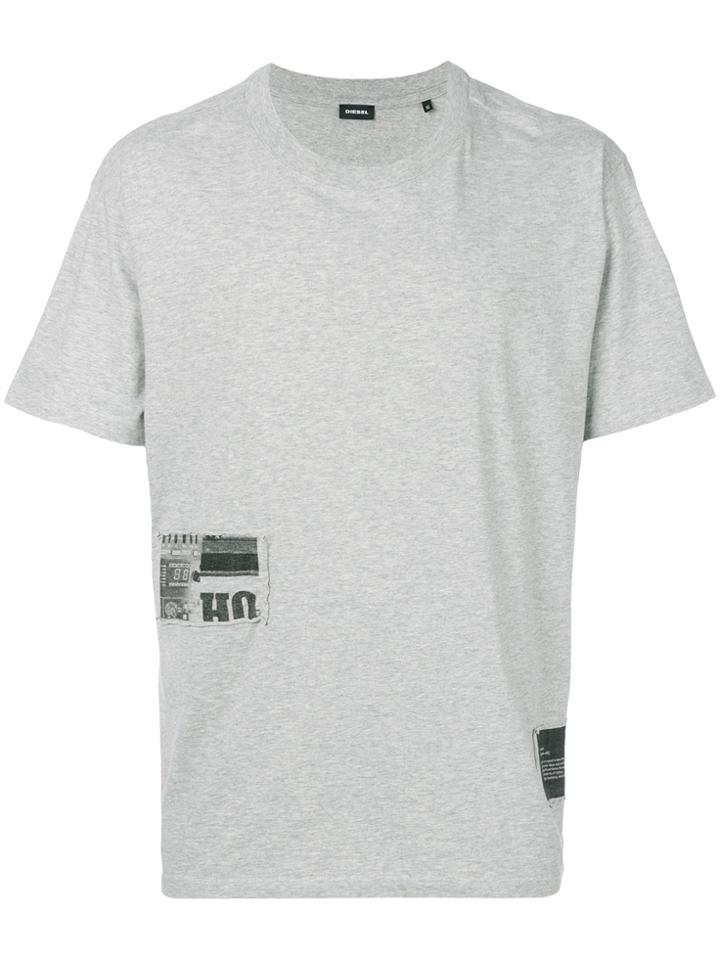 Diesel Patch Print T-shirt - Grey