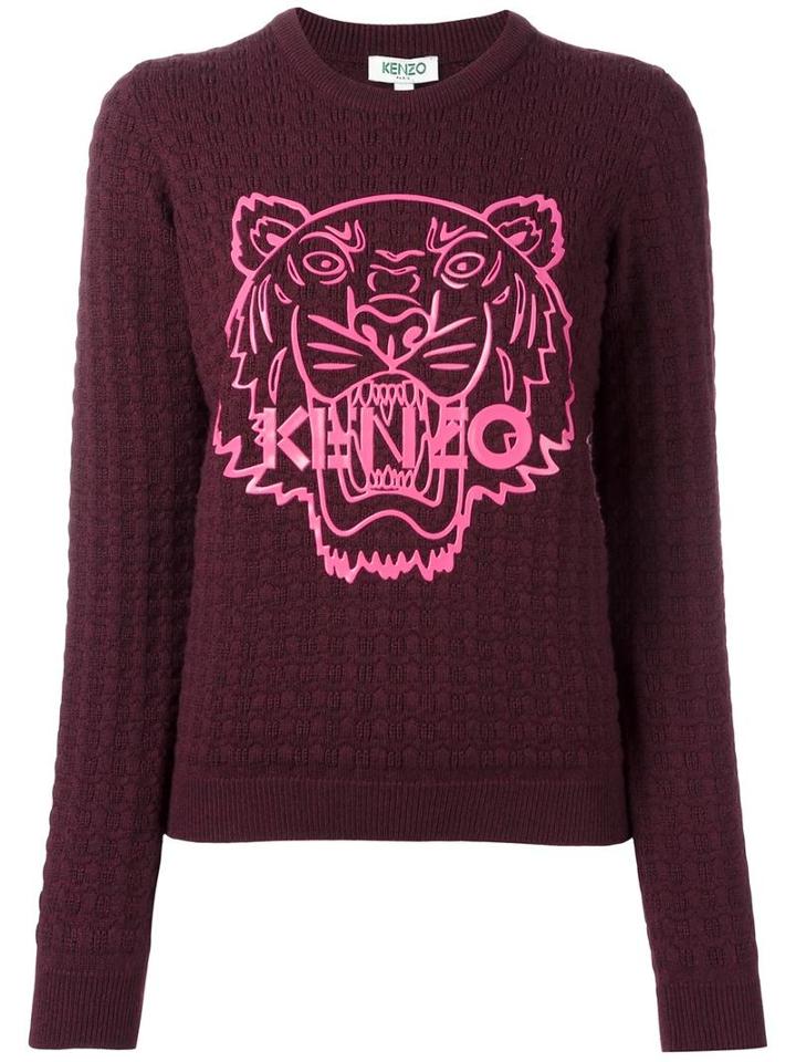 Kenzo 'tiger' Textured Jumper, Women's, Size: Large, Red, Wool