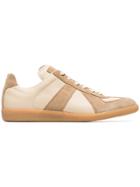 Maison Margiela Nude And Brown Replica Leather Sneakers - Nude &