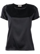Blanca Metallic Short-sleeve Top - Black