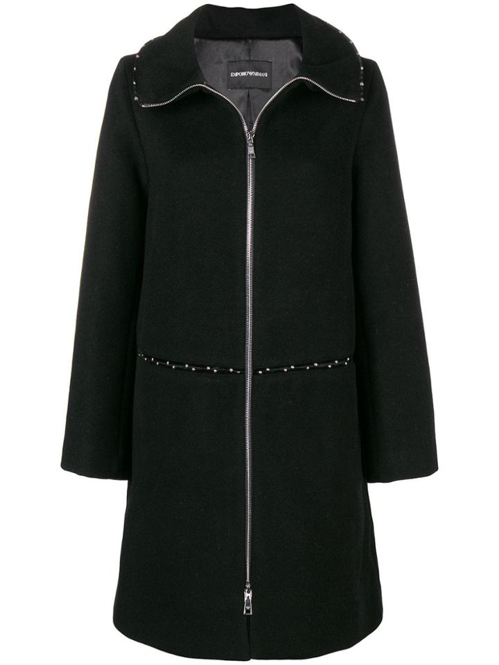 Emporio Armani Oversized Beaded Coat - Black