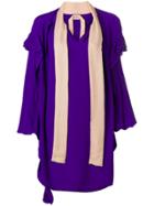 No21 Oversized Neck Tie Dress - Pink & Purple