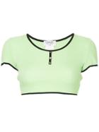 Chanel Vintage Knitted Cropped Top - Green