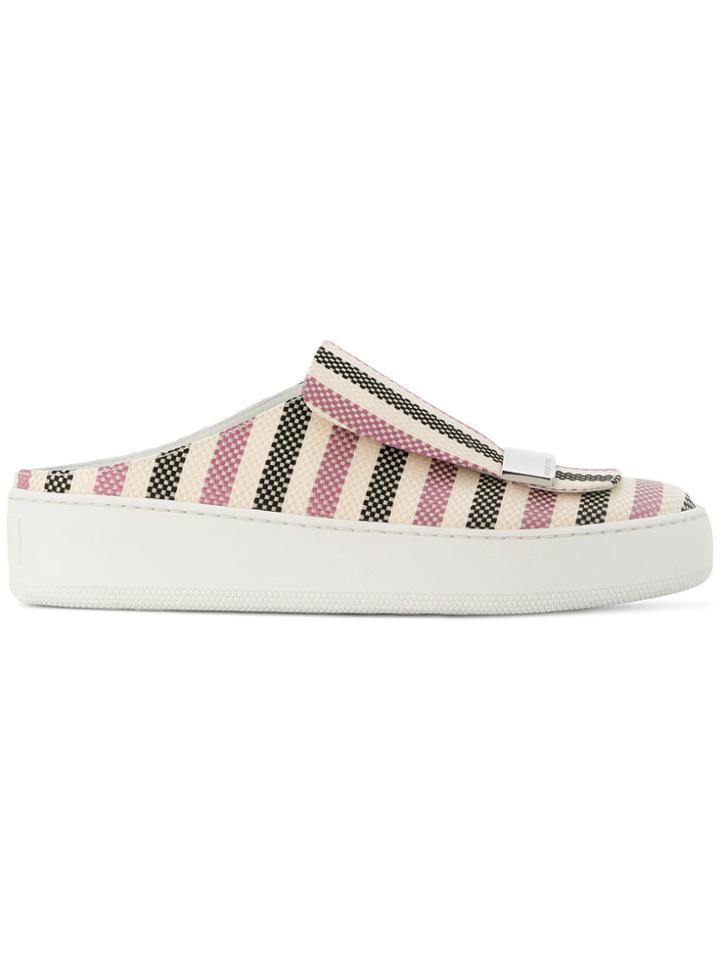 Sergio Rossi Sr1 Striped Backless Slip-on Sneakers - Nude & Neutrals
