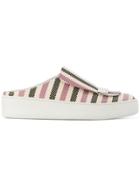 Sergio Rossi Sr1 Striped Backless Slip-on Sneakers - Nude & Neutrals