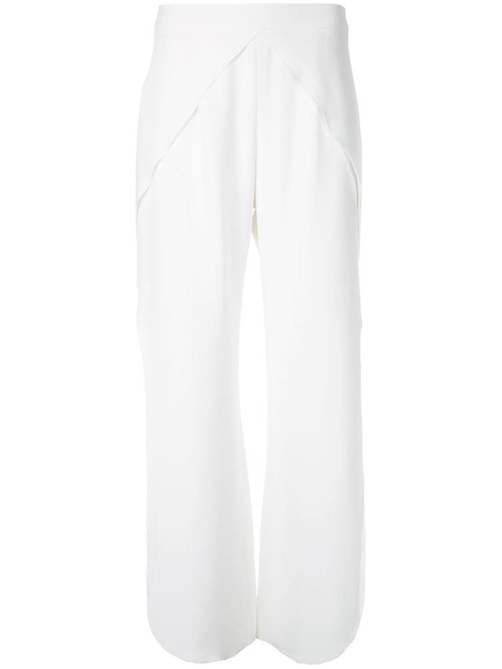 Goen.j - Slit Sides Cropped Trousers - Women - Silk - S, White, Silk
