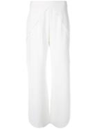 Goen.j - Slit Sides Cropped Trousers - Women - Silk - S, White, Silk