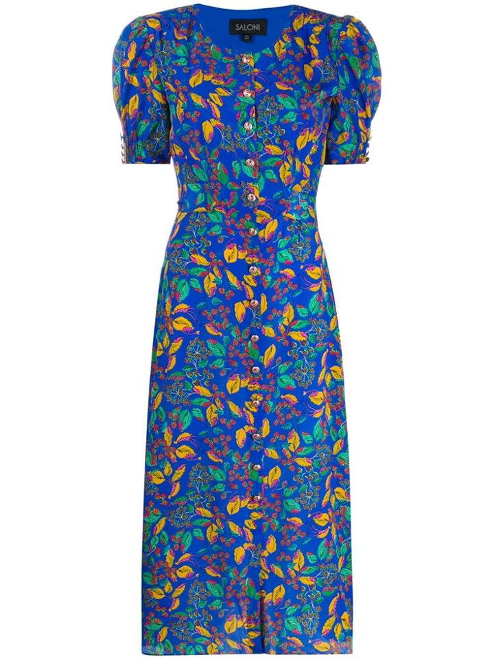 Saloni Lea Court Dress - Blue