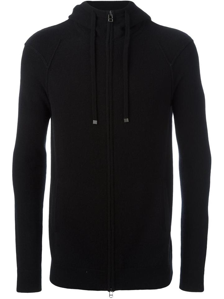 Helmut Lang Zip Up Hoodie, Men's, Size: Medium, Black, Cashmere