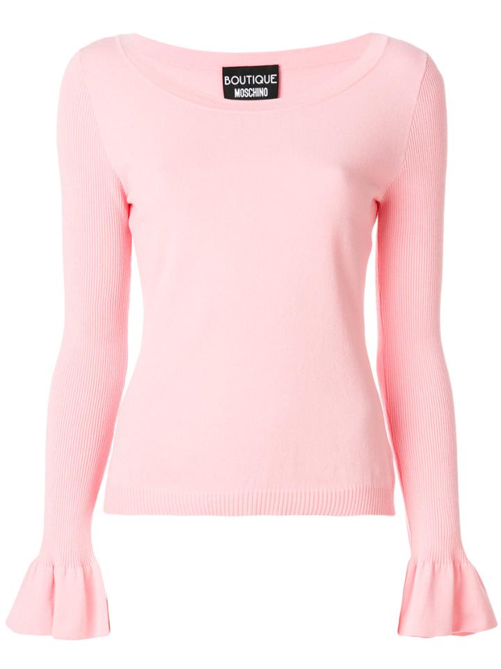 Boutique Moschino Frill Cuff Jumper - Pink & Purple