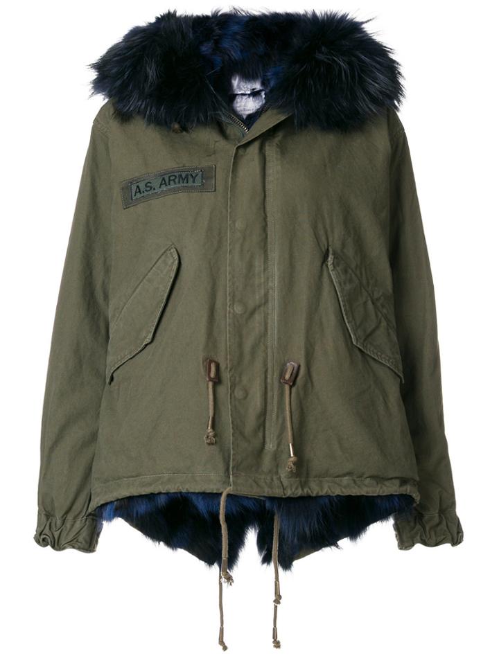 As65 Fur-trim Zipped Jacket - Green