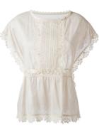 Red Valentino Lace Trim Blouse, Women's, Size: 40, Nude/neutrals, Cotton/polyester