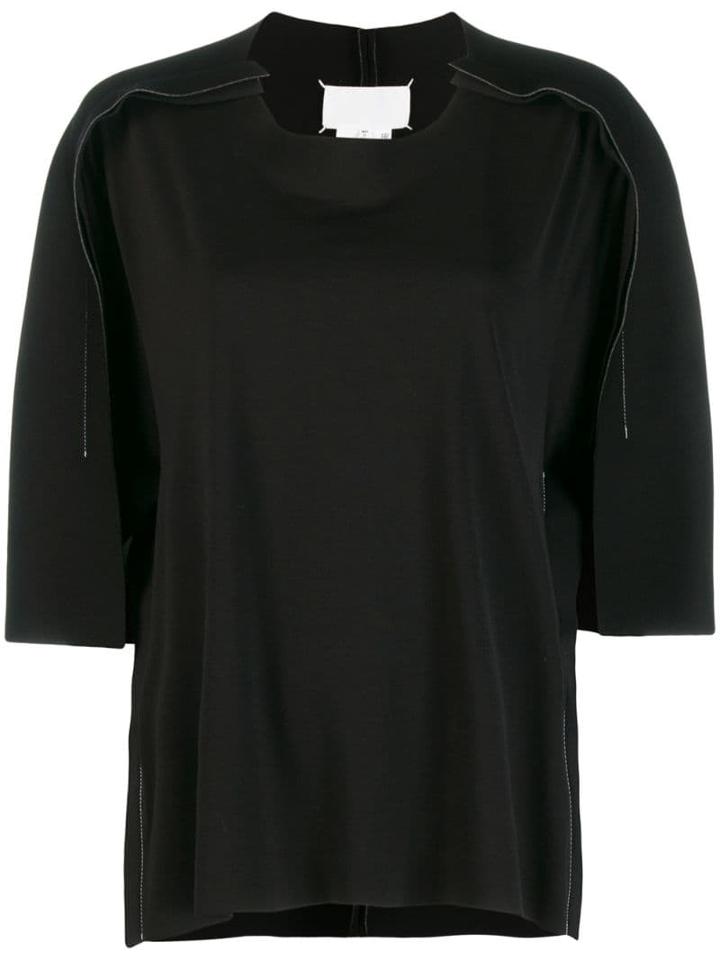 Maison Margiela Draped Short-sleeve Shirt - Black