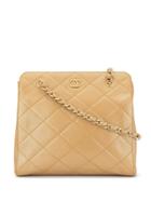 Chanel Pre-owned Diamond Quilted Chain Tote - Gold