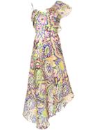 Delpozo Asymmetric Printed Dress - Multicolour