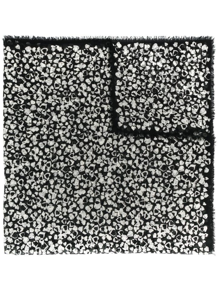 Saint Laurent Petal Heart Scarf - Black