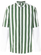 Sunnei Striped Panelled Long Sleeves Shirt - Green