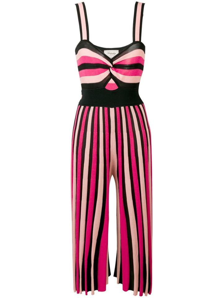 Temperley London Striped Knitted Jumpsuit - Black
